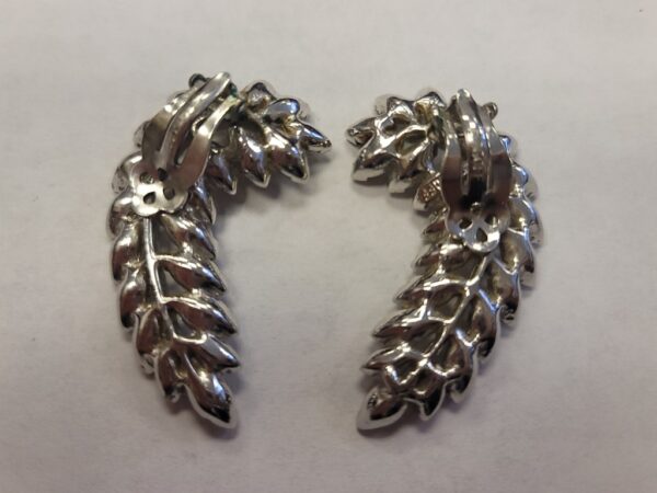 Vintage BOGOFF Rhinestone Clip Earrings - Image 2